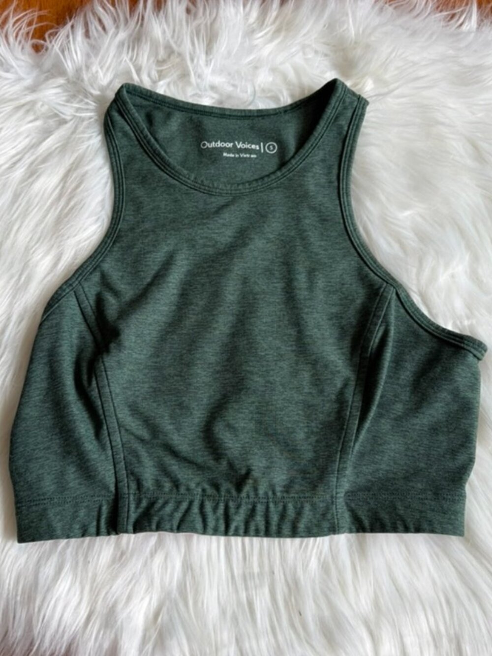 Outdoor Voices Green Athena Compress Crop Top Women's Small